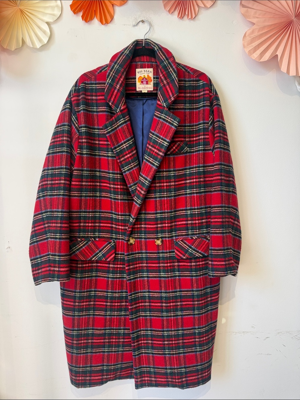 Kiel James Patrick big barn flannel coat size Xlarge
